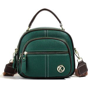 Women's Crossbody Bag Small Purse PU Leather Handbag with Multiple Pocket Green